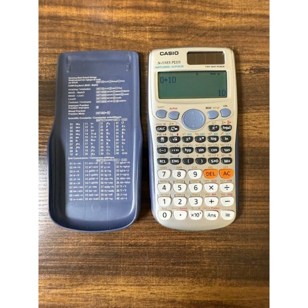 Casio FX-115ES Scientific Calculator With Cover And Chart ***WORKS***
